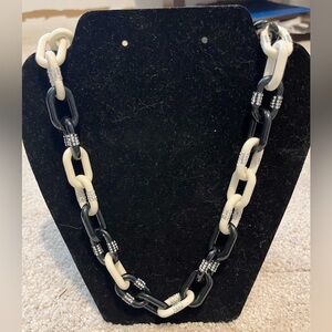 J. Crew Long Enamel Rhinestone Chain Link Necklace NWT